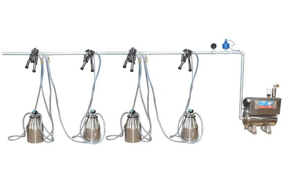 Buy cheap Farm Equipment Cow Milker Machine with 4 Buckets and Horizontal Vacuum Buffer Tank from wholesalers