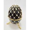 Buy cheap Luxury Faberge Easter Egg Decorative Earring Ring Trinket Holder Box Hand Painted Faberge Egg Style Hinged Jewelry from wholesalers