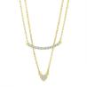 Buy cheap YASVITTI Double Layer Necklace Jewelry Classic Rose Gold Plated 925 Sterling Silver Heart Pendant Necklace from wholesalers