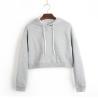 Buy cheap Grey Color Spring Plus Size Ladies Shirts Blank Pullover Hoodies Quick Dry from wholesalers