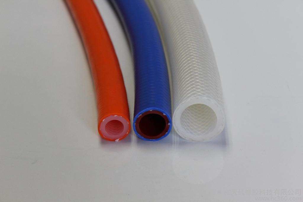 High Purity Fiber Braided Silicone Tubing No Smell Translucent Natural Color