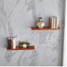 Buy cheap Teak MDF Wood 3CM 27lb Capacity Wall Hanging Bookshelf from wholesalers