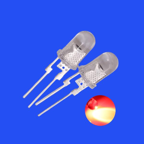 Buy cheap 0.5W 5mm Red Color 620-630nm Clear Lens Short Pins With Heat Sink For illumination from wholesalers
