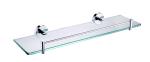 stainless steel material holder dual tier glass bathroom shelf