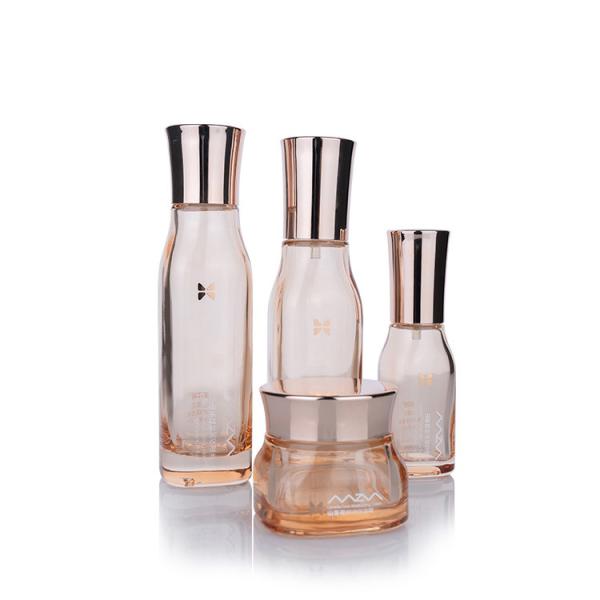 Buy cheap 100ml 120ml Pink Transparent Lotion Bottle Skincare In Glass Packaging from wholesalers