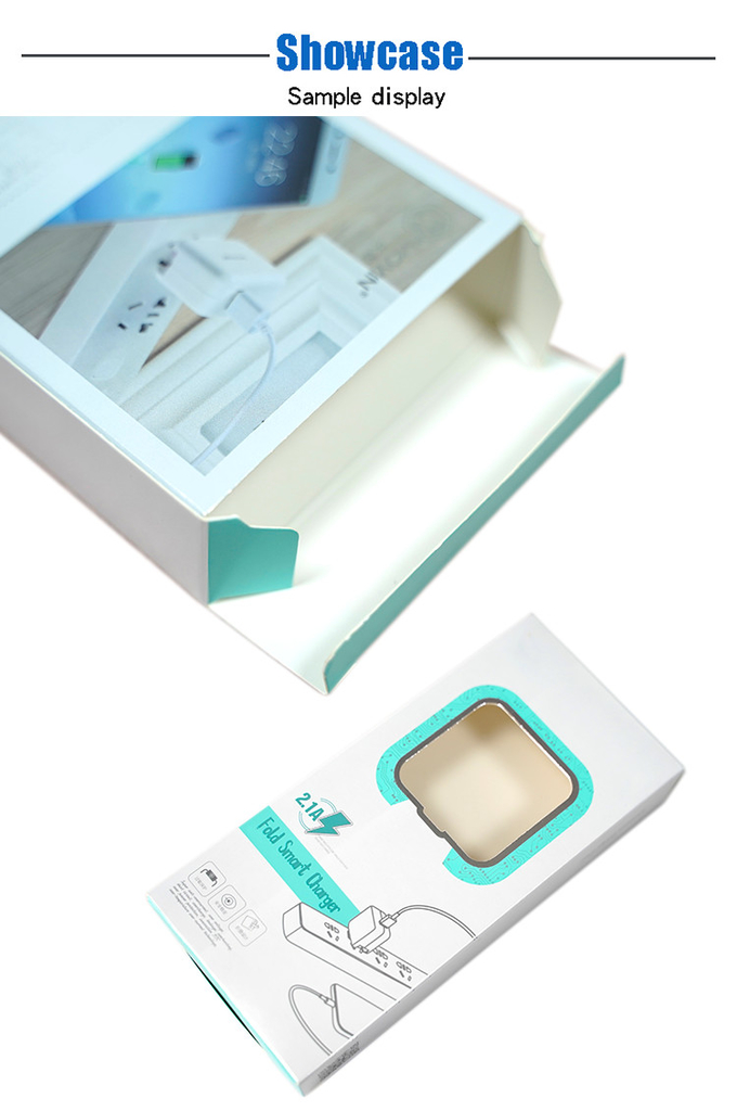 Spot UV / Lamination Data Cable Packaging Box Foldable Packaging Box With Tray