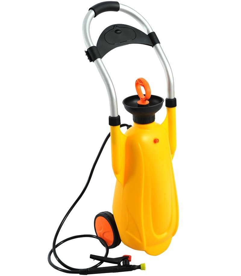 Yellow Portable 12L pressure eyewash equipment, portable emergency ABS eye wash station