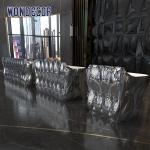 Indoor metal art petal shaped stainless steel reception desk