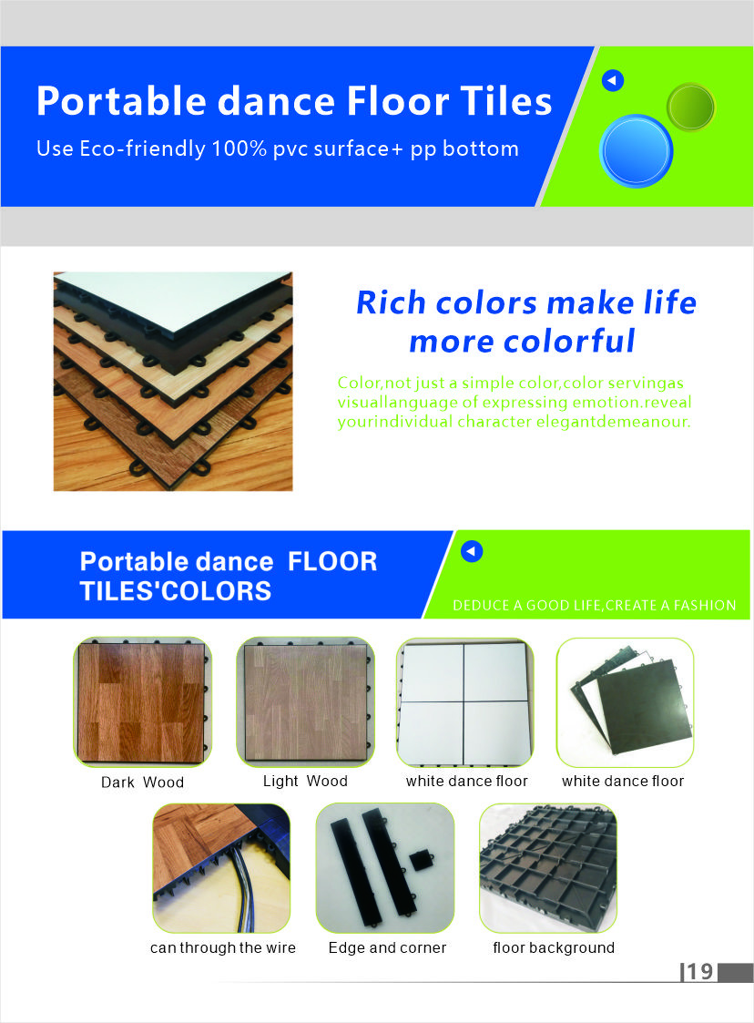 Dark Wood Interlocking Portable Dance Floor Tile 300x300x12mm