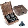 Buy cheap Wood Granite Cocktail Box Kit Crystal Whiskey Glasses And Stones from wholesalers