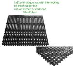 Black Anti Fatigue Mat with Holes for Work Place or Factory