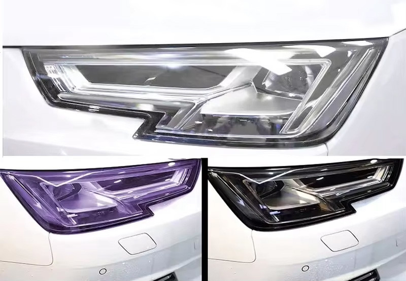 Self Adhesive 6.5mil TPU Black Car Headlight Film PPF Film For Headlights