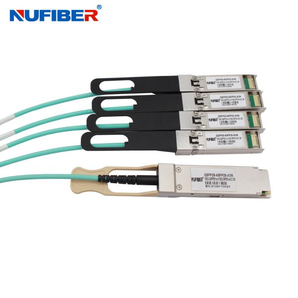 Buy cheap Customized 10G 25G 100G AOC Active Optical Cable 1M 7M 100G Qsf28 To 4Sfp28 from wholesalers