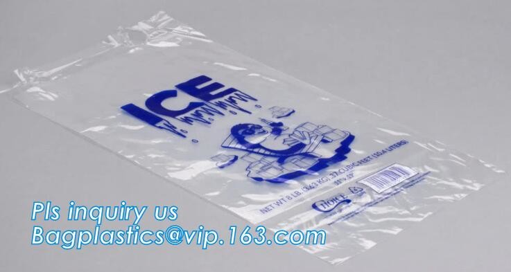 1kg 2kgIce Cube Frozen Bag, 10 lb Ice Bags on Wicket, bag with nylon drawstring for firewood /ice, Preprinted Poly Ice B