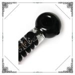 5.5 Inches Glass Smoking Pipe Freezable Coil Handpipe With Clycerin Glass