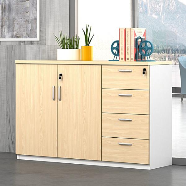 Buy cheap 47 Inch Office Wooden Filing Cabinets 2 Door Bookcase With Lock from wholesalers