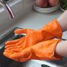 Buy cheap Dishwashing Latex Kitchen Flocklined Rubber Gloves Different Sizes High Tensile Strength from wholesalers