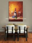 Small Abstract Still Life palette knife art Wine Bottle Fruit Customized size