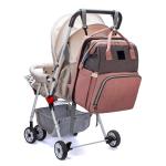 Striped Travel Waterproof Nylon Cloth Diaper Bag Backpack 1150g