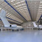 Buy cheap Q235B Prefab Steel Space Frames Wall Darkgray GB For Airplane Hangar Building from wholesalers