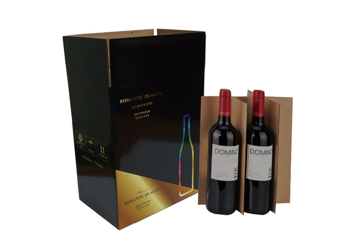 Blue Sustainable Corrugated Wine Gift Boxes Matt Lamination OEM Service