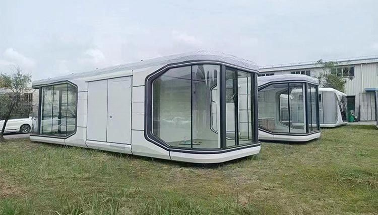 2024 Prefab Luxury Modular Modern Apple Cabin Space Capsule Container House Maison Capsule Spatiale for Mgo Board and PVC Floor