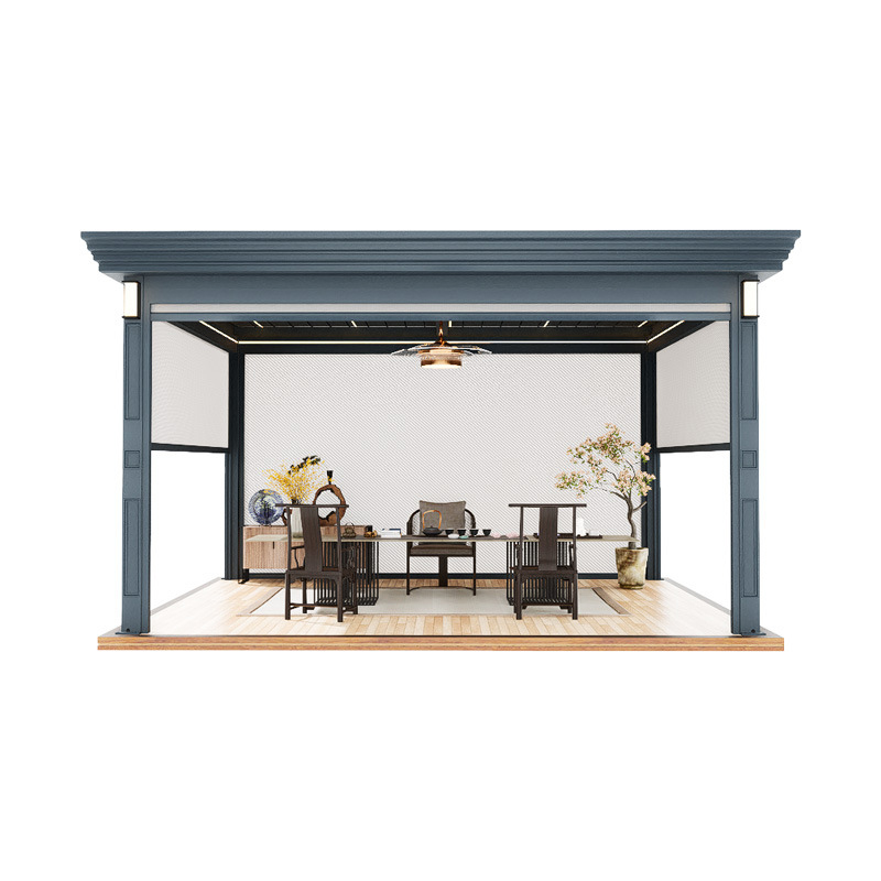Outdoor pavilion Aluminum alloy new hand electric louver courtyard pavilion courtyard leisure pavilion