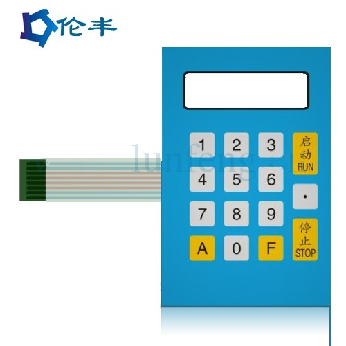 RAL Color Flat Membrane Switch PET Circuit Black Connector Metal Dome
