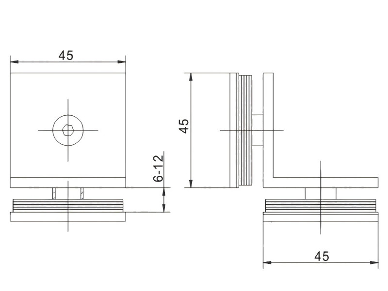 Cast Stainless Steel Glass Shower Door Clamps Corrosion Protection