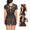 Buy cheap Sexy Cutout Jumpsuit Lace Transparent Black Lingerie Body Suit from wholesalers