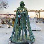 Bronze King Arthur Statue Life Size Medieval Knight Sculpture Metal Abstract