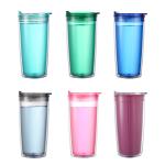570ml Glitter Double Wall Insulated Plastic Water Bottle Stylish Modern Glitter