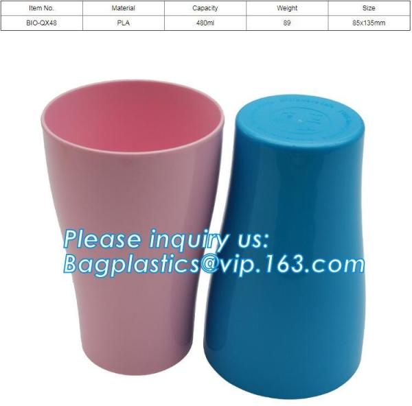 Compostable cup,PLA Biodegradable Disposable cup,6 7 8 9 10 12 16 20 oz