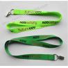 Buy cheap Flat sublimation lanyard with bulldog clip, dye sub lanyard with metal sheet crimp from wholesalers