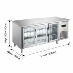 220V-240V 5℃ -0℃ Double Glass Door Industrial Refrigeration Equipment 150L