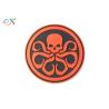 Buy cheap Size Customized PVC Rubber Patch Black Background Red Sign Round Shape from wholesalers
