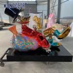 Customized hot selling large outdoor square stone Gaoshu resin/fiberglass
