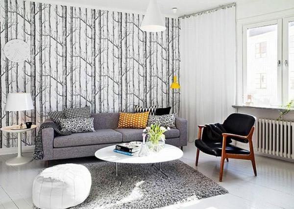 Buy cheap Vantage Birch Tree Modern Removable Wallpaper / Wallpaper for Living Room 0.53*10M from wholesalers