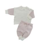 Custom Knitted 2 Piece Set 100% Cotton Baby Color Block Relaxed Fit With
