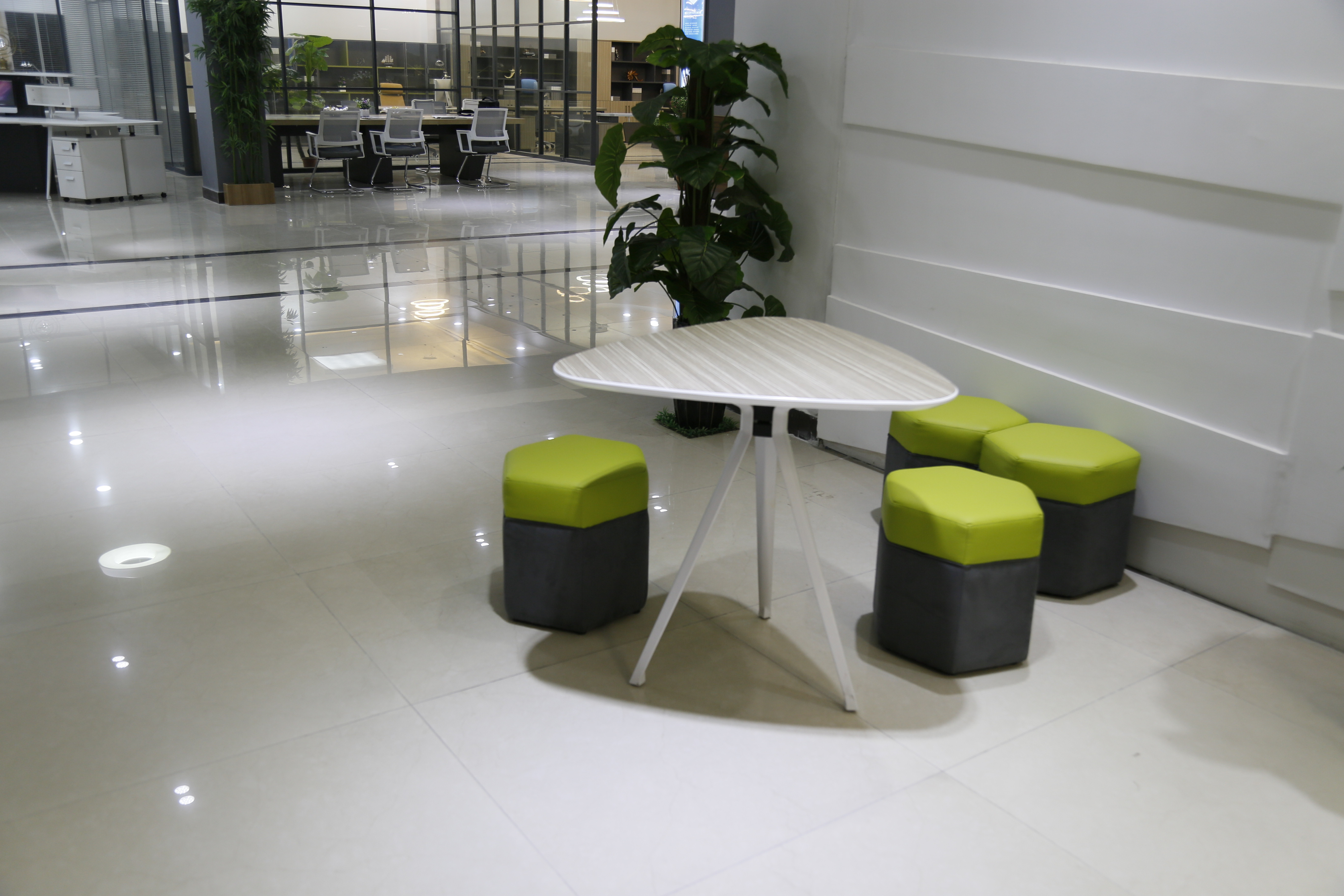 Stylish Stainless Steel Modern Coffee Table Manufactured Wood Top Material