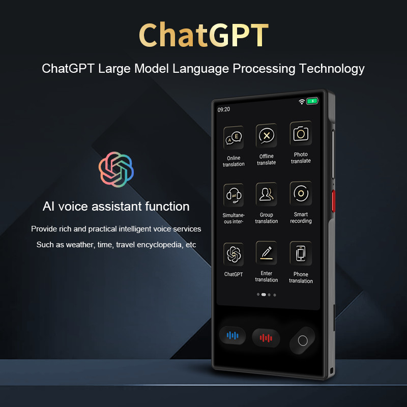 S35 AI Voice Smart Translator 4inch Portable ChatGPT Photo Scan Offline Translate Machine
