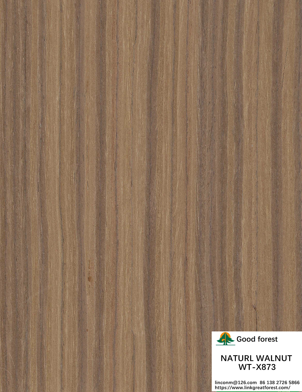 EV Engineered Wood Veneer Natural Walnut Quarter Straight Grain Standard Size 2500*640MM