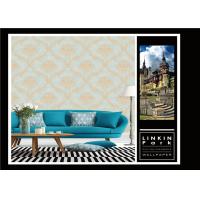 Buy cheap Wet Embossed Vinyl Vintage Damask Wallpaper For Living Room , ISO Approved product