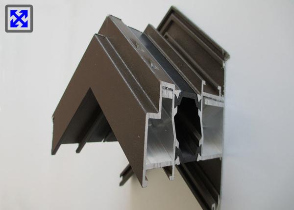 Buy cheap India Style Thermal Break Aluminum Window Profile Brown Powder Coated from wholesalers