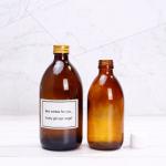 8oz 16oz Amber Glass Drinking Bottles 500ml Glass Vodka Bottles With Cork Caps