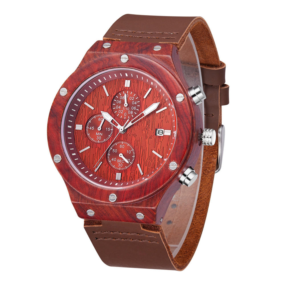 Simple design dial wooden watch case wooden watches for men