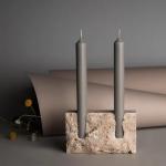 Christmas Home Decor Candle Holder Natural Stone Decorating Travertine Marble