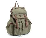 Vintage Canvas Leather Backpack School Bag Satchel For Outdoor Hiking / Climbing