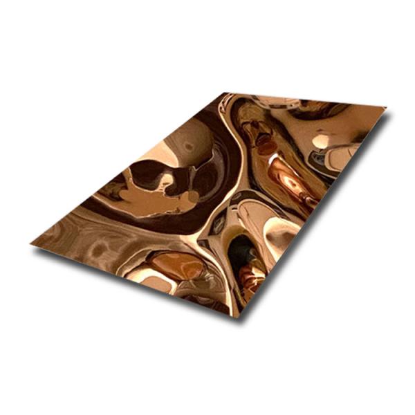Buy cheap Golden Large Water Ripple Stainless Steel Sheet Decorative Wall Panel Wear Resistance from wholesalers