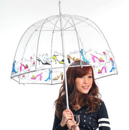 Buy cheap POE Clear See Through Umbrella Long Cane Straight Transparent Lady Umbrella from wholesalers